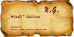 Mikó Galina névjegykártya
